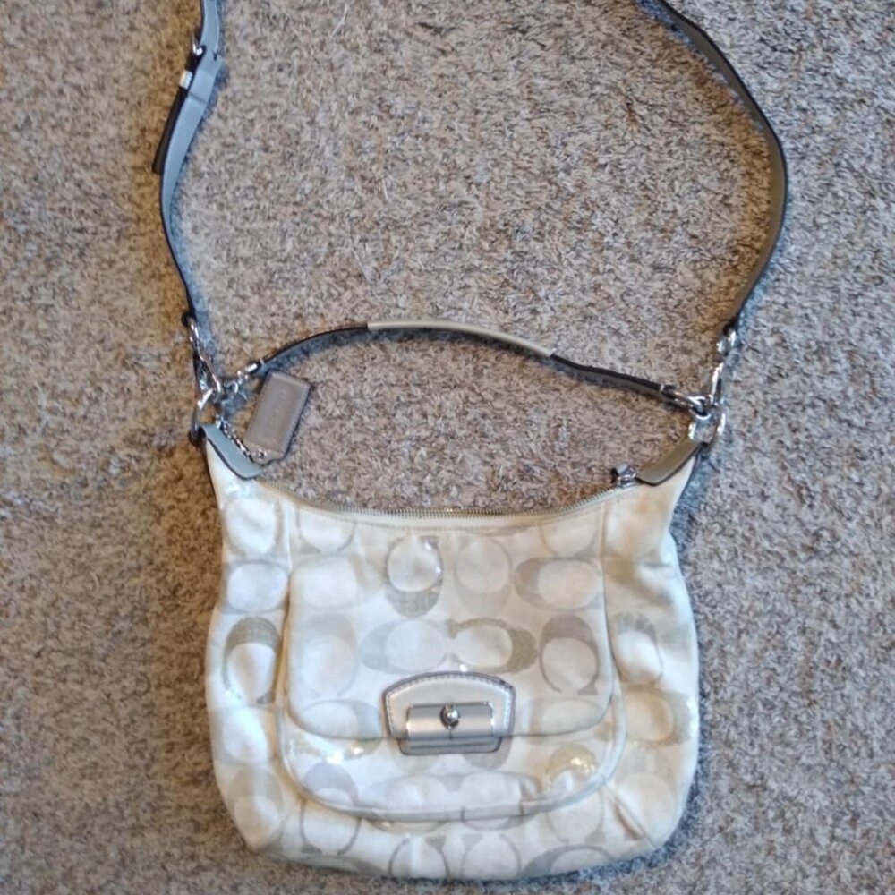 Coach Kristin Beige Multicolor Sequin Hobo Shoulder/Crossbody
